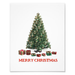 Frohe Weihnachten. Baum (Design 1) mit Geschenken Fotodruck