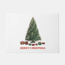 Frohe Weihnachten. Baum (Design 1) mit Geschenken Fußmatte