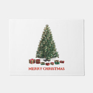 Frohe Weihnachten. Baum (Design 1) mit Geschenken Fußmatte