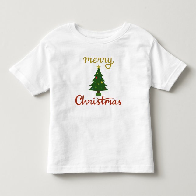Frohe Weihnachten+Baum-Design Kleinkind T-shirt (Vorderseite)