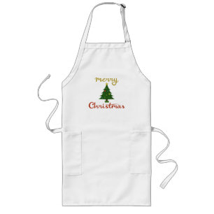 Frohe Weihnachten+Baum-Design Lange Schürze