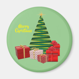 Frohe Weihnachten ~ Baum mit Geschenken Magnet