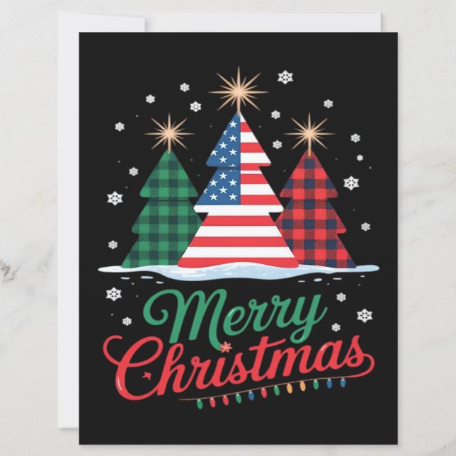 Frohe Weihnachten Baum US Flagge Santa Essential (Vorderseite)