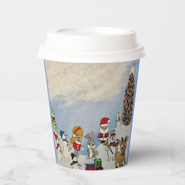 Frohe Weihnachten, Becher mit Deckel zu gehen. (Vorderseite)