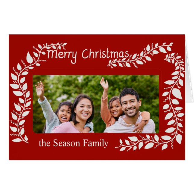 Frohe Weihnachten beherrscht Fotokarte (Vorderseite (Horizontal))