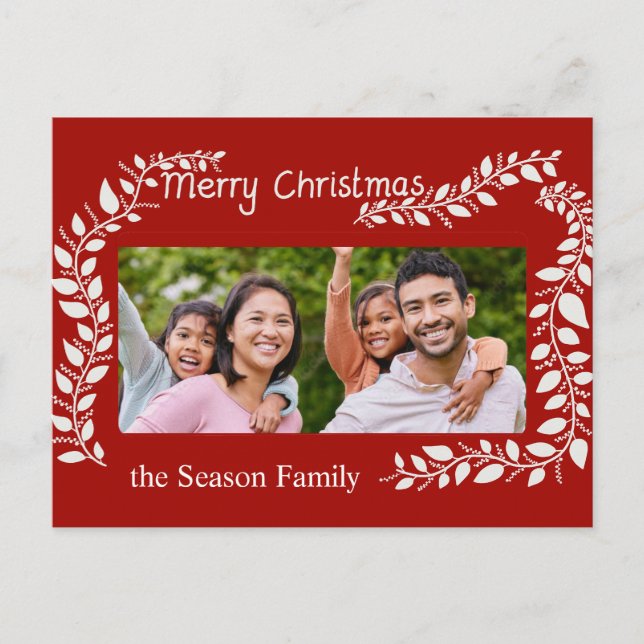 Frohe Weihnachten beherrscht Fotokarte Postkarte (Vorderseite)