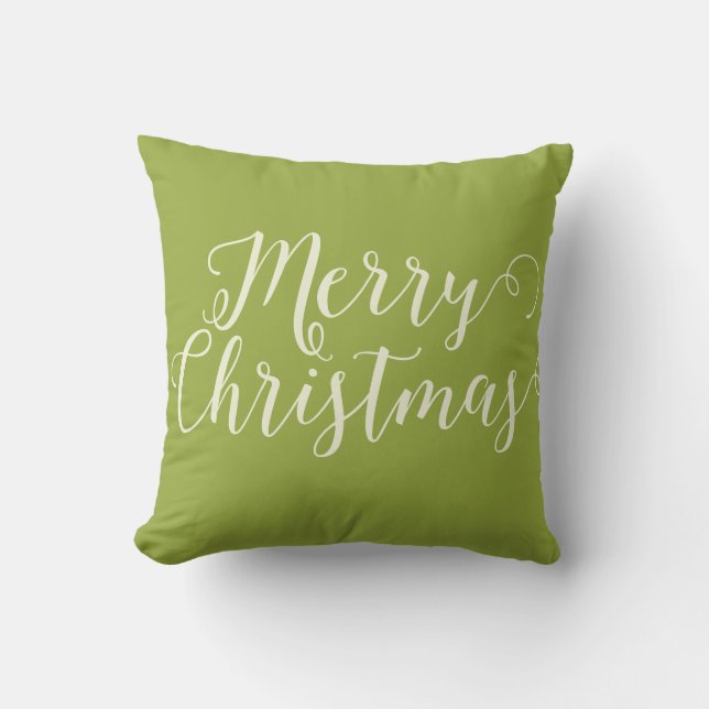 Frohe Weihnachten Beige Weihnachten Kissen (Vorderseite)