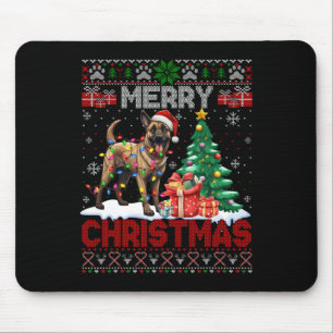 Frohe Weihnachten Belgisch Malinois Dog Lover Ugly Mousepad