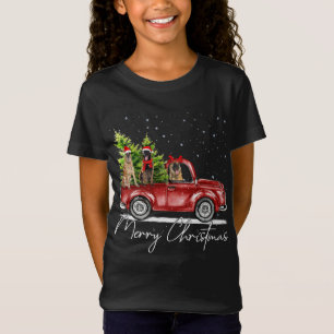 Frohe Weihnachten Belgisch Malinois Santa Red Truc T-Shirt