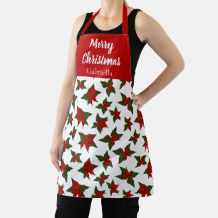 Frohe Weihnachten benutzerdefinierter Name rote fl Schürze