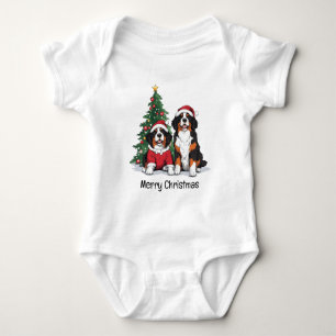 Frohe Weihnachten Bernese Mountain Hunde Baby Strampler