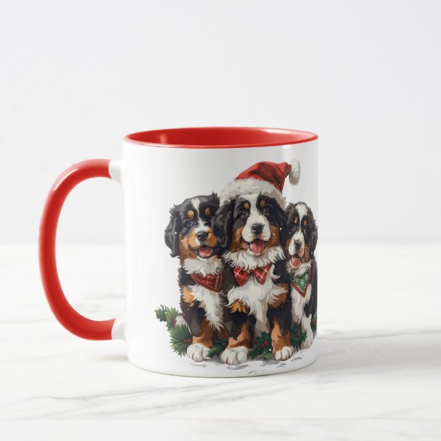 Frohe Weihnachten Bernese Mountain Hunde Tasse (Links)
