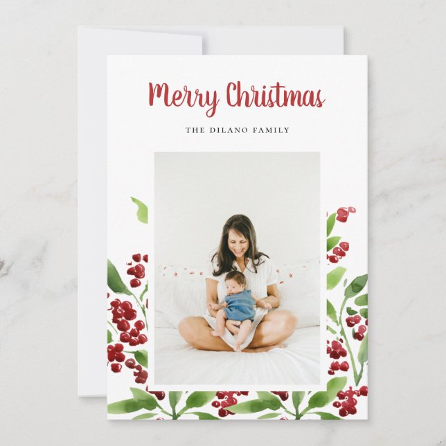 Frohe Weihnachten Berry Botanisches Foto (Vorderseite)
