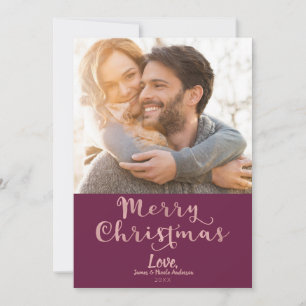 Frohe Weihnachten Berry Pink Whimsical Holiday Fot