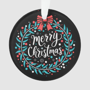 Frohe Weihnachten Berry Wreath Ornament