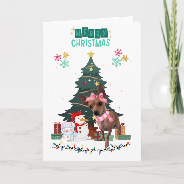 Frohe Weihnachten Bidi der Chihuahua-Karte Ankündigung (Vorderseite)