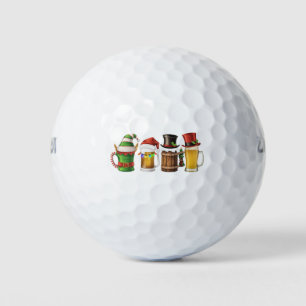 Frohe Weihnachten Bier Trinken Santa Bierliebhaber Golfball
