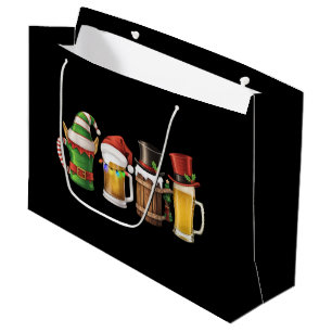 Frohe Weihnachten Bier Trinken Santa Bierliebhaber Große Geschenktüte