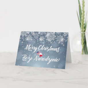 Frohe Weihnachten Bilingual Polnisch American Card