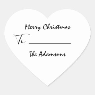 Frohe Weihnachten bis... vom Familiennamen Holiday Herz-Aufkleber