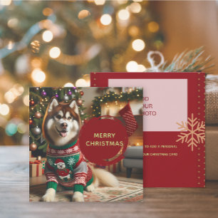 Frohe Weihnachten bis zu 2 Fotos Grußkarte Karte