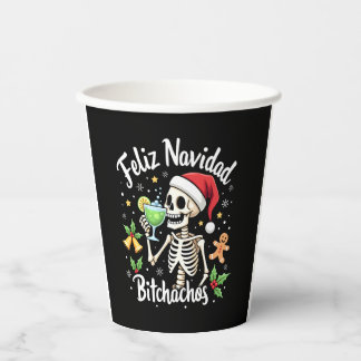 Frohe Weihnachten Bitchachos Lustiger Totenkopf Sp Pappbecher