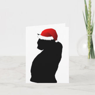 Frohe Weihnachten Black Cat Santa Cards