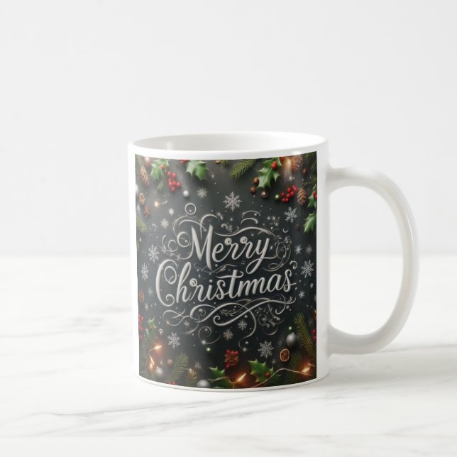 Frohe Weihnachten, Black Coffee Cup Kaffeetasse (Rechts)