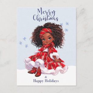 Frohe Weihnachten Black Girl Magic Melanin Weihnac Postkarte