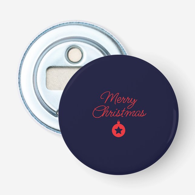 Frohe Weihnachten Black Rock Blue Classical Einzig Flaschenöffner (Vorderseite)