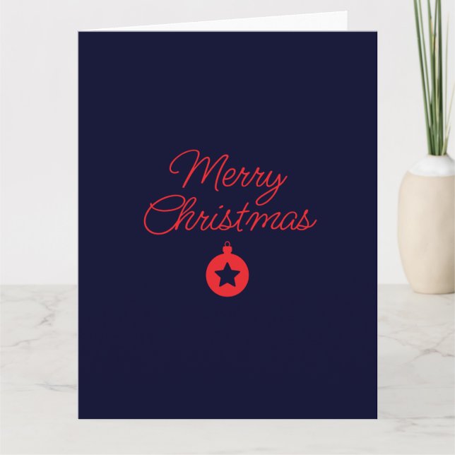 Frohe Weihnachten Black Rock Blue Classical Einzig Karte (Vorderseite)