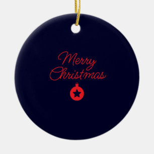 Frohe Weihnachten Black Rock Blue Classical Einzig Keramik Ornament
