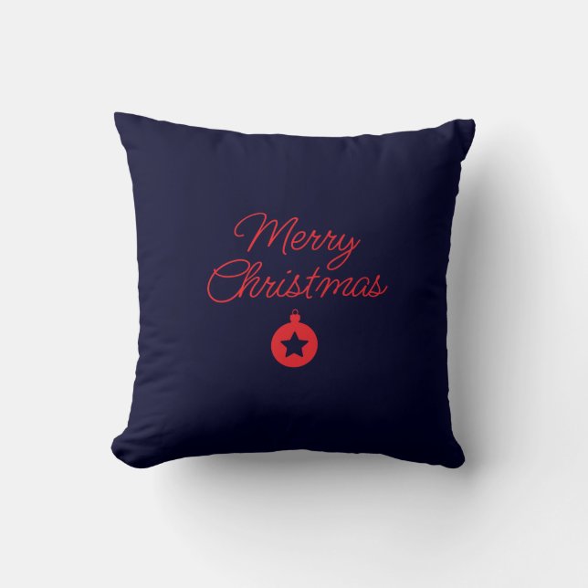 Frohe Weihnachten Black Rock Blue Classical Einzig Kissen (Vorderseite)