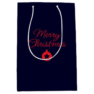 Frohe Weihnachten Black Rock Blue Classical Einzig Mittlere Geschenktüte