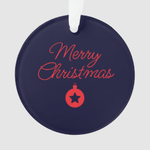 Frohe Weihnachten Black Rock Blue Classical Einzig Ornament