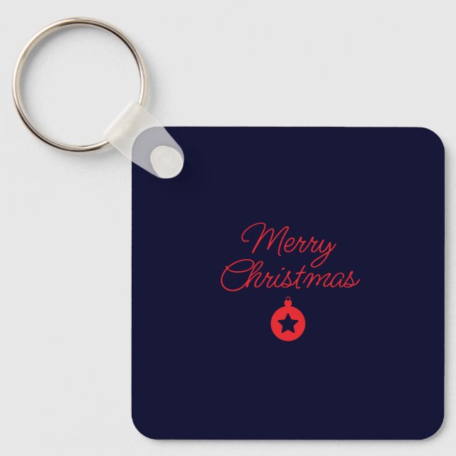 Frohe Weihnachten Black Rock Blue Classical Einzig Schlüsselanhänger (Vorderseite)