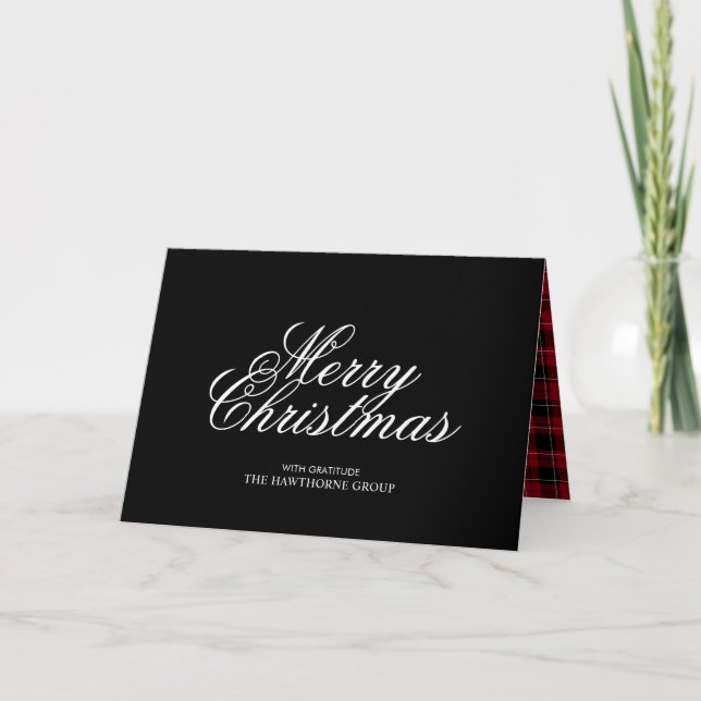 Frohe Weihnachten Black Script Geschäftlich  (Vorderseite)
