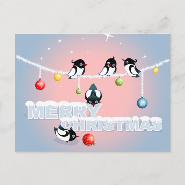 Frohe Weihnachten - Bläschen im Magpies Schnee (Vorderseite)