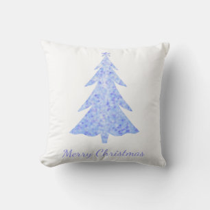 Frohe Weihnachten, blass blauer Glitzer Weihnachts Kissen