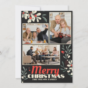 Frohe Weihnachten Blattwerk Familienfoto Collage