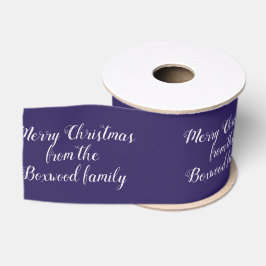 Frohe Weihnachten Blau saisonale Gruß Custom Text Ripsband