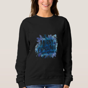 Frohe Weihnachten Blau Wasserfarbe Hoodie