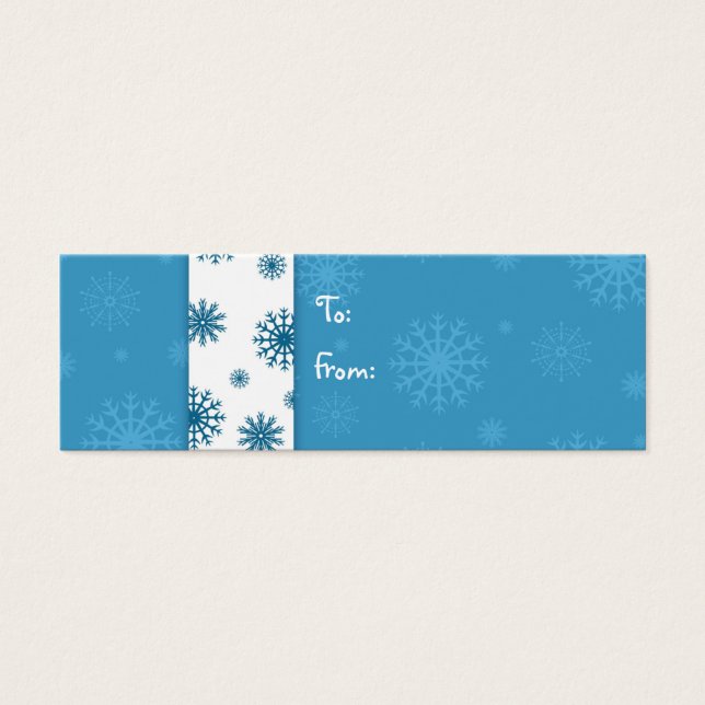 Frohe Weihnachten Blau weiße Schneeflocken Gift Ta (Vorderseite)