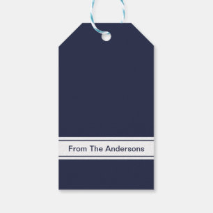 Frohe Weihnachten Blaue weiße Schneeflocken Name  Geschenkanhänger