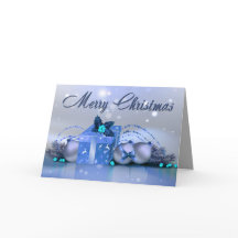 Frohe Weihnachten Blue Baubles