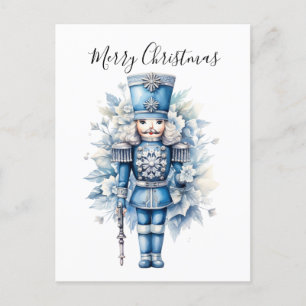 Frohe Weihnachten Blue Nutcracker Postkarte
