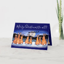 Frohe Weihnachten Blue Rabbit Niedlichen Winter Sc