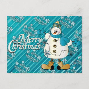 Frohe Weihnachten Blue Snowman