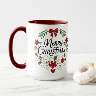 Frohe Weihnachten Blumenstrauß Combo Tasse
