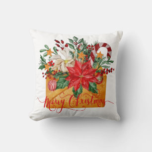 Frohe Weihnachten Blumenumschlag Kissen